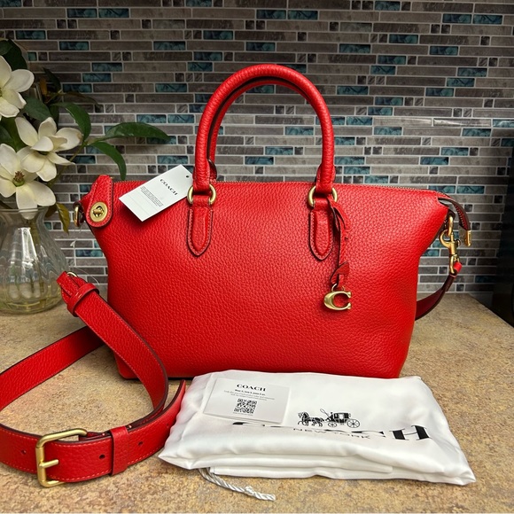 Coach Handbags - NWT Coach Cara beautiful red purse